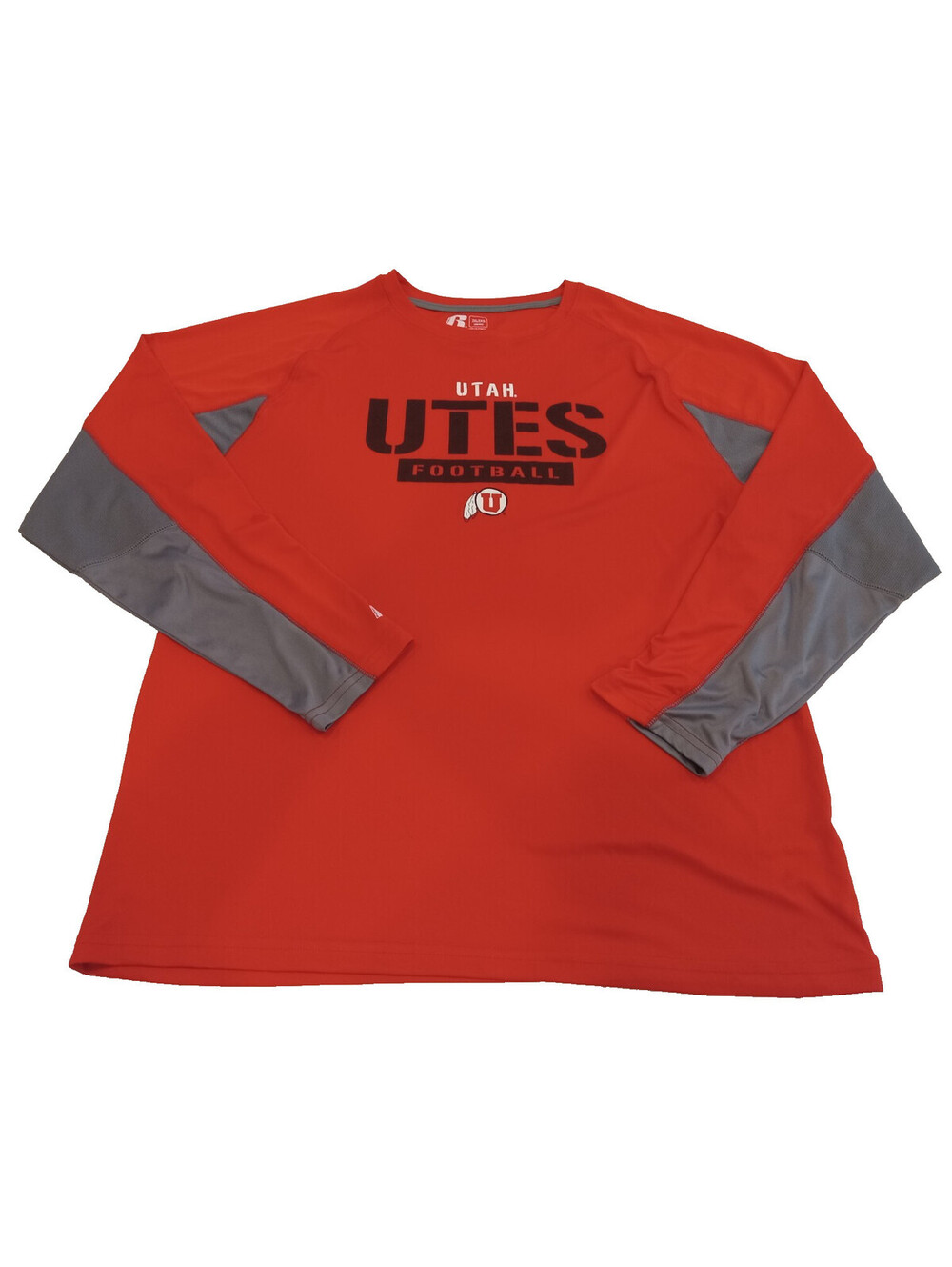 Russell Athletic Utah Utes Shirt Mens 2XL Red Long Sleeve Crew Neck Football 2X